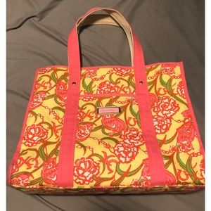 Chi omega Lilly Pulitzer pattern tote bag